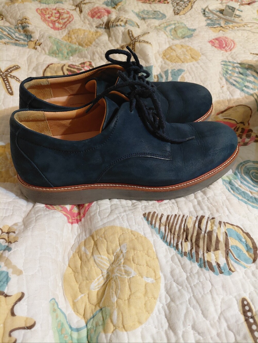 Samuel Hubbard Navy Suede Leather Vibram Sole Oxford Dress Shoes 8